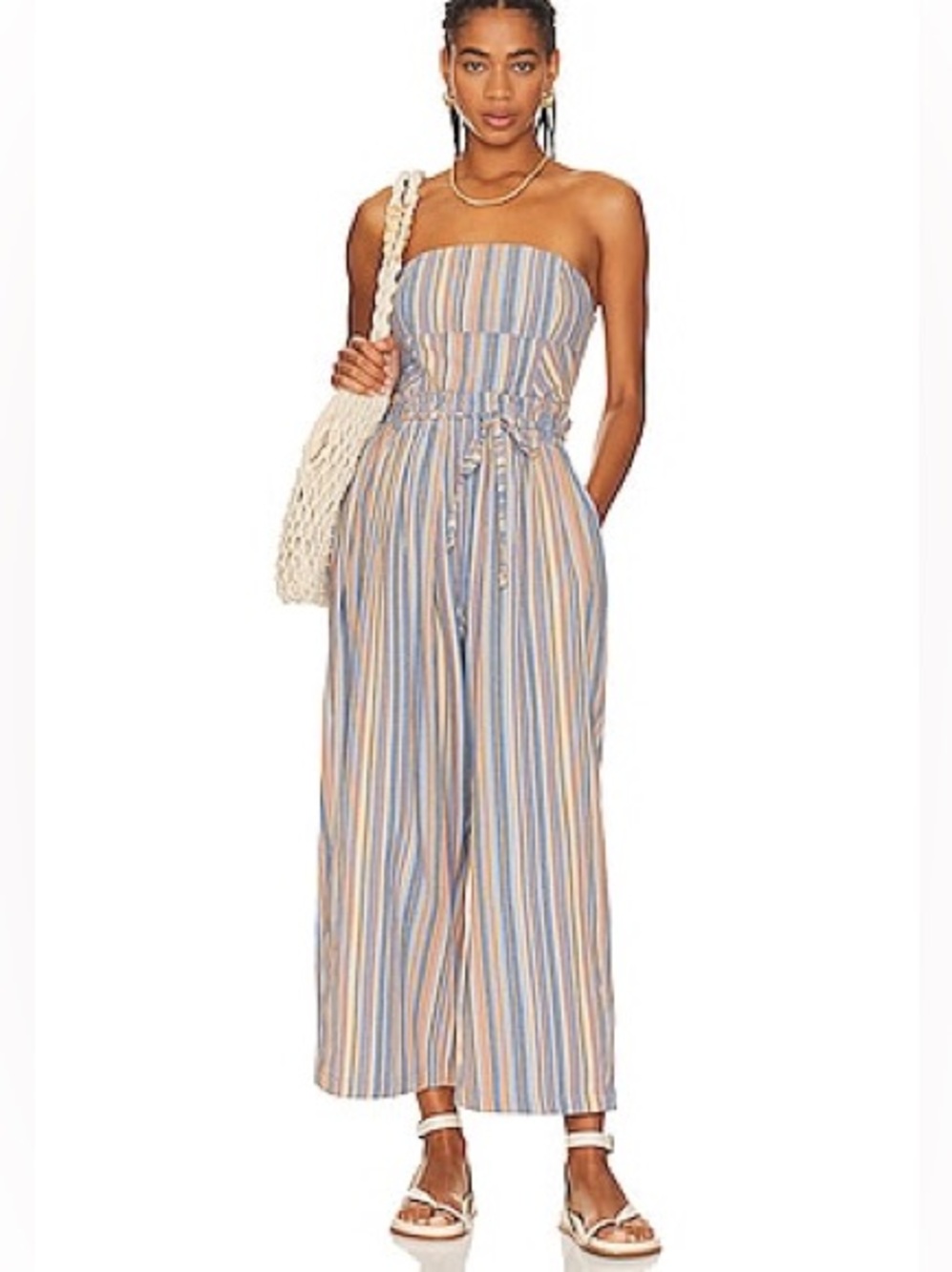 Free People Roaming Shores One Piece in Blue Combo Size Small
